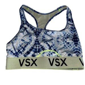 Victorias Secret VSX Sport Bra Blue Print Racerback Size S